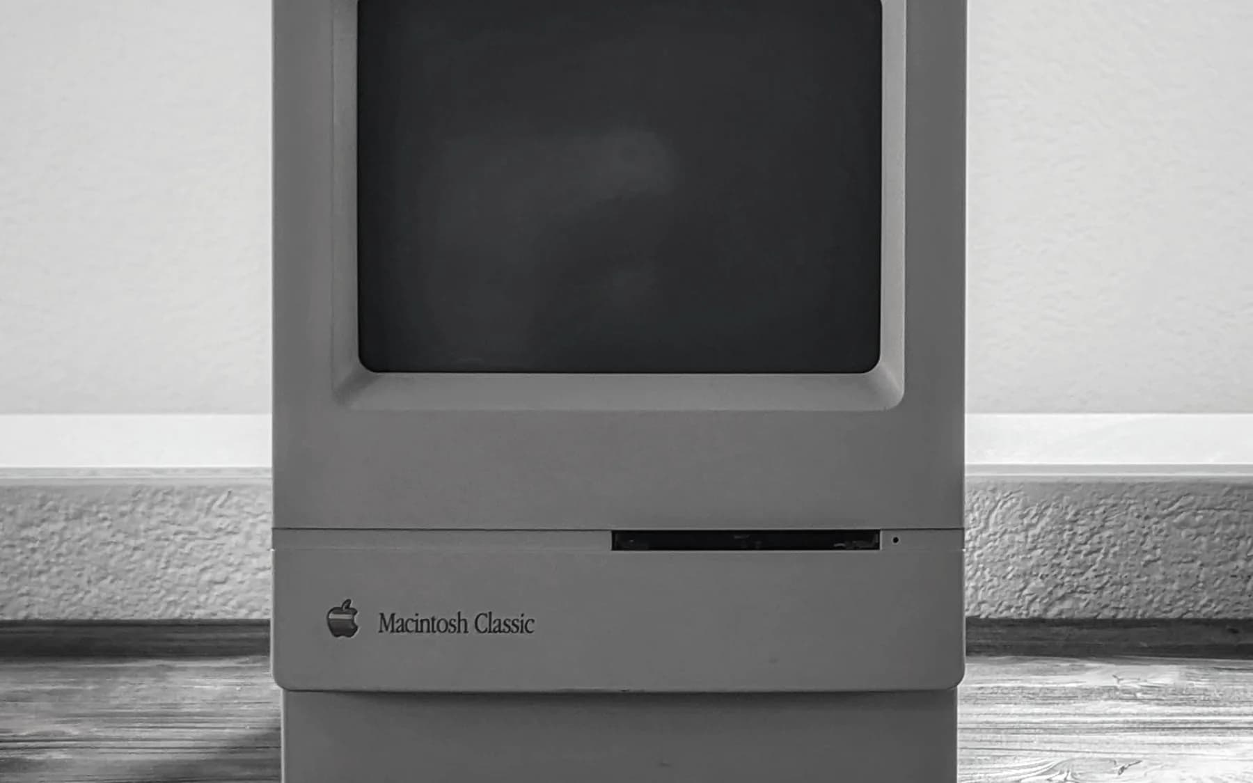 An early personal computer presented as a historical artifact from the manual software era.